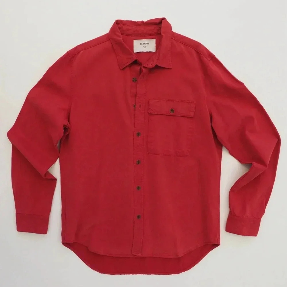 One Teaspoon NWT Red Envy Tencel SoHo button down shirt UNISEX SZ MEDIUM